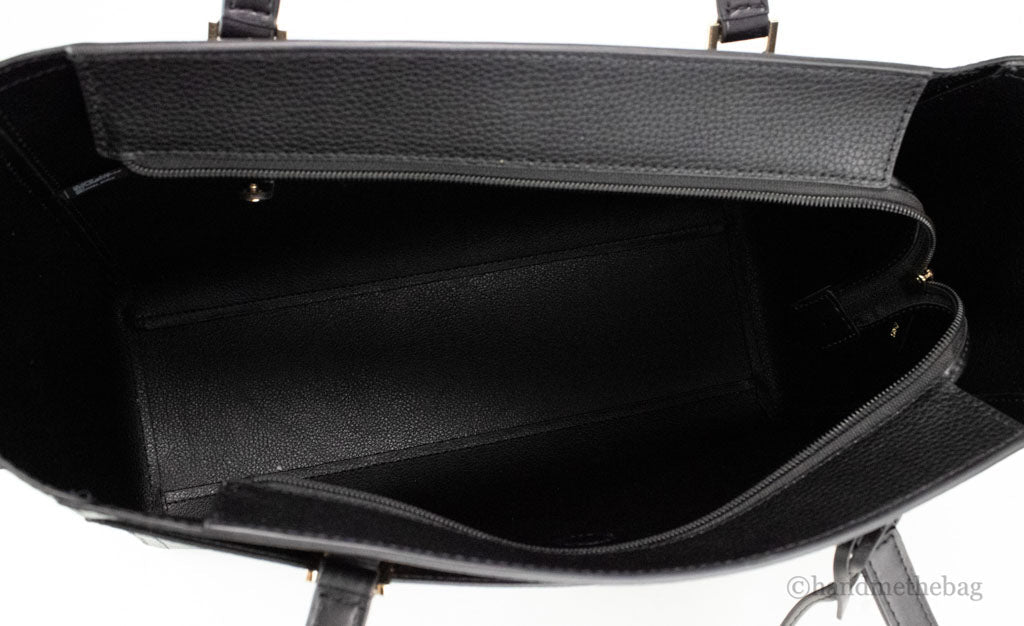 Michael Kors Maisie Large Black Pebbled Leather 3-in-1 Multifunctional Crossbody Clutch Tote Bag